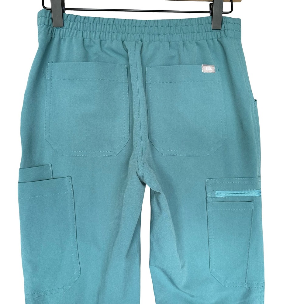 Figs Yola High-Rise Slim Fit Teal Anti-Wrinkle Scrub Trouser Pants Size XXS - Picture 6 of 8